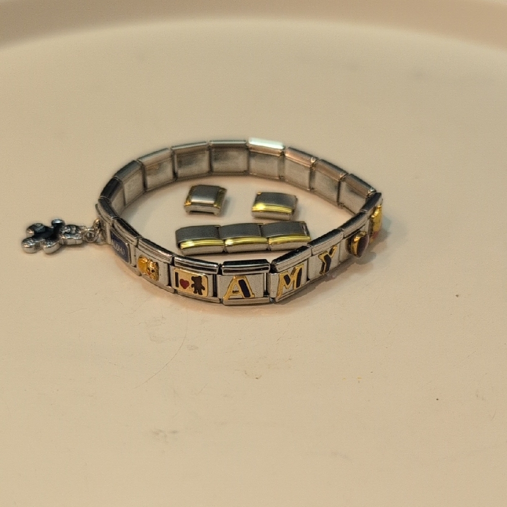 Gold and Silver Italian Charm Bracelet